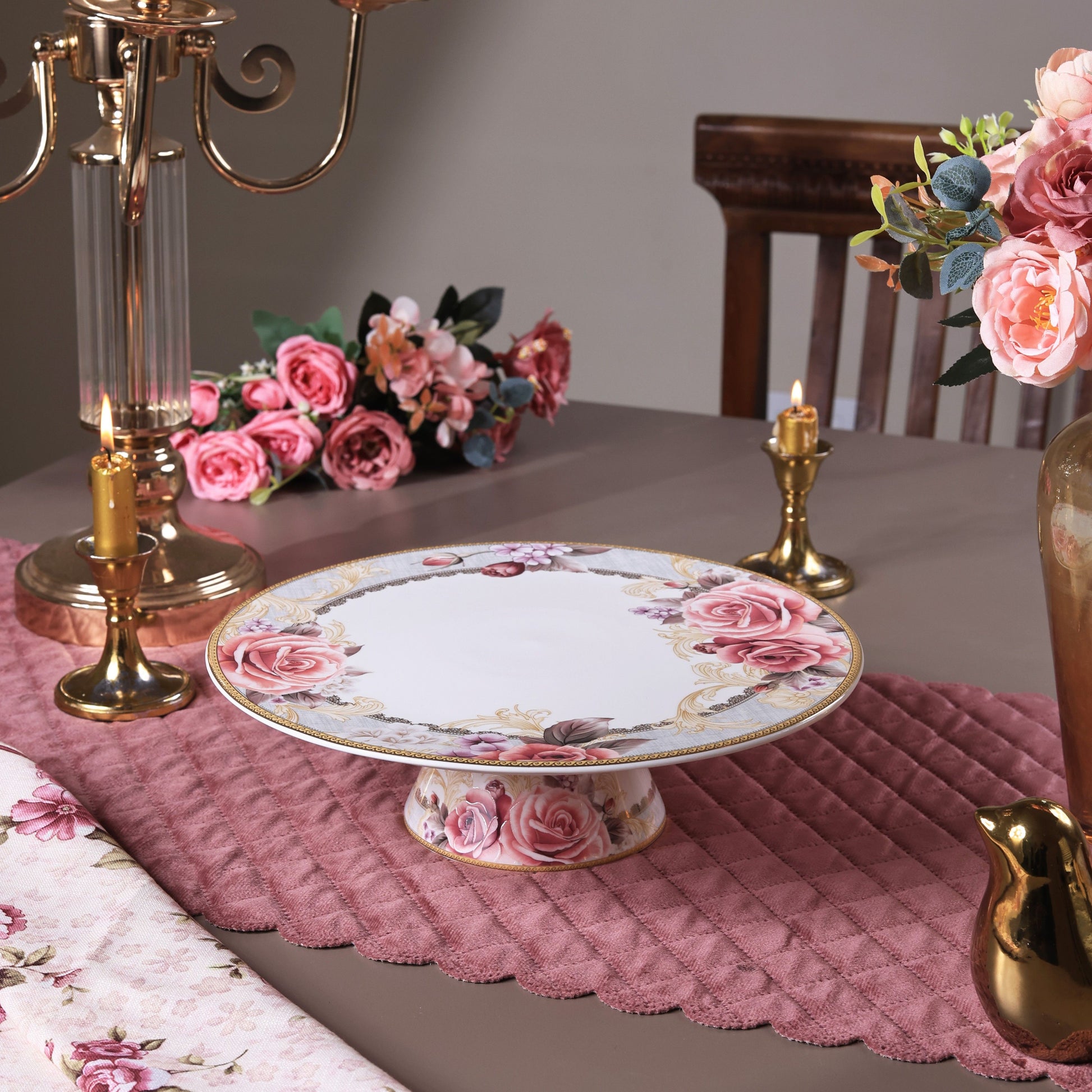Gold Roses Cake Stand - Vigneto