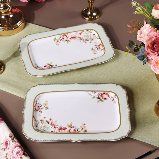 Pistachio Green Snack Platter (Set of 2)