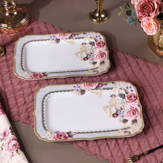 Gold Roses Snack Platter (Set of 2)
