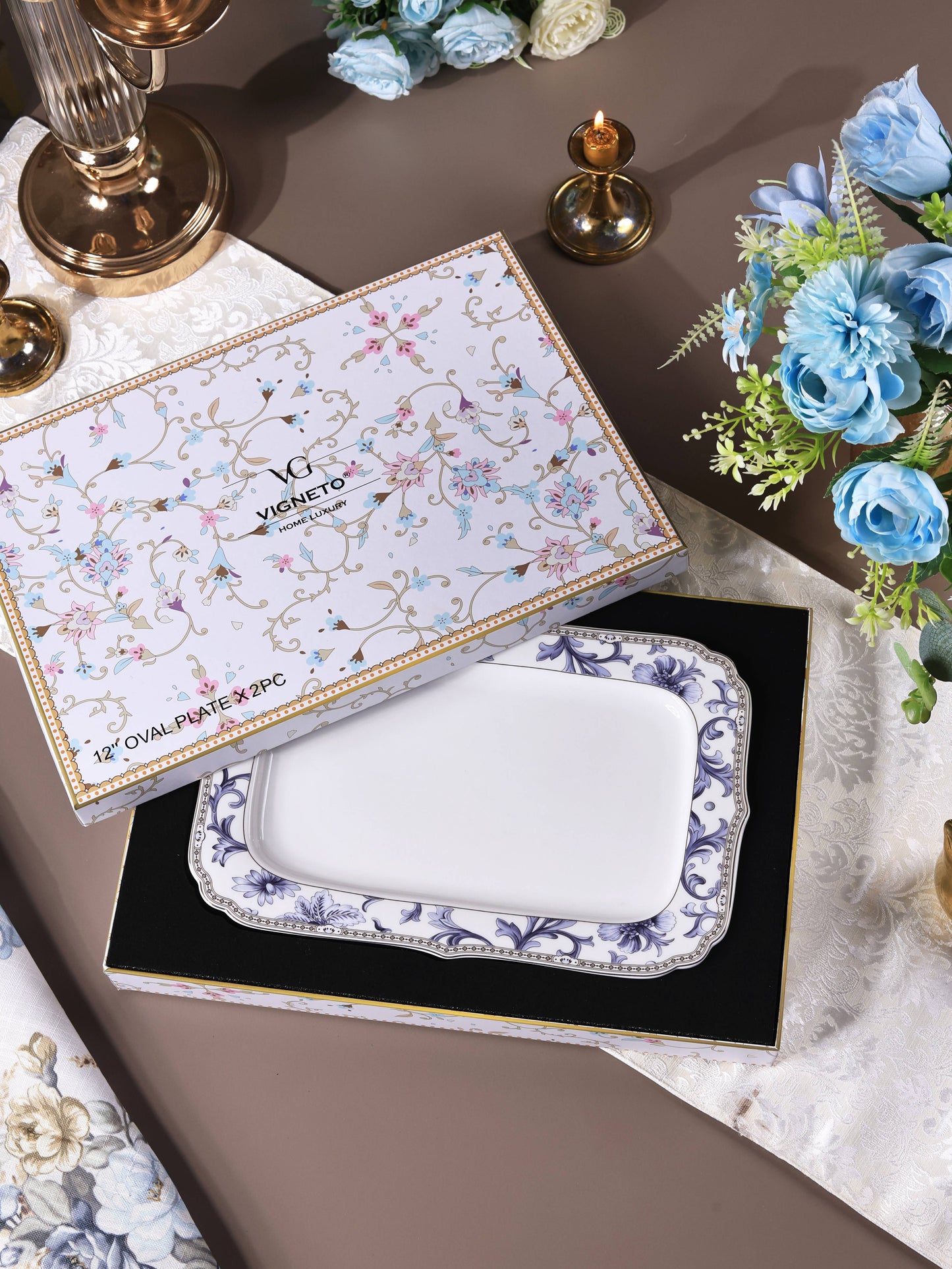 Royal Blue Snack Platter (Set of 2) - Vigneto