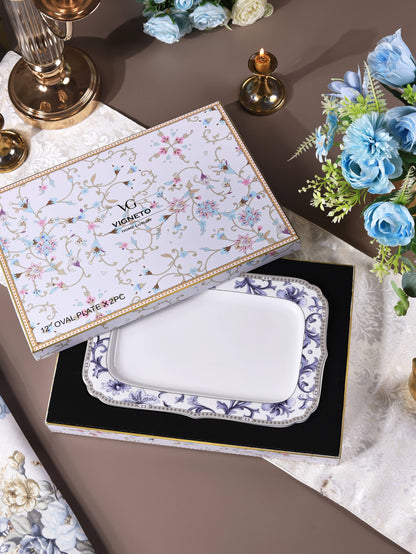 Royal Blue Snack Platter (Set of 2) - Vigneto