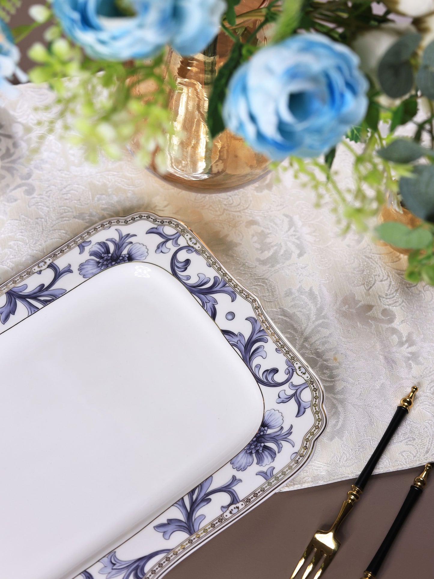 Royal Blue Snack Platter (Set of 2) - Vigneto