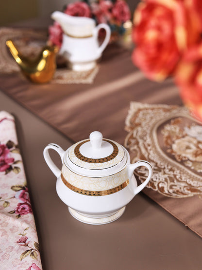 Opaline Gold 15 Pcs Tea Set