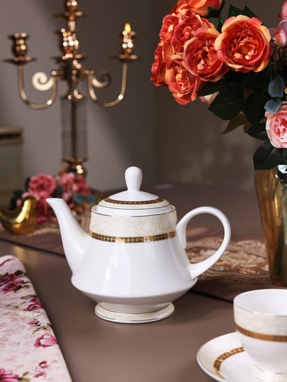 Opaline Gold 15 Pcs Tea Set