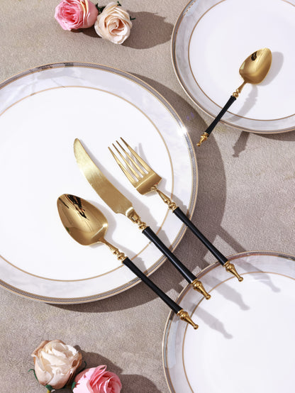 Grecian Black Knife (Shine Gold Finish, Set of 6)