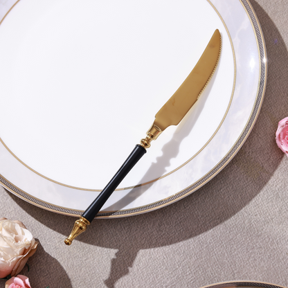 Grecian Black Knife (Shine Gold Finish, Set of 6)