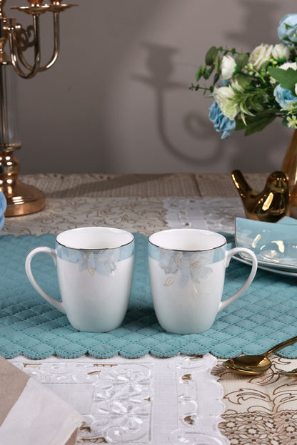 La Pacifique Coffee Mugs with Snack Plates (4 Mugs and 4 Snack Plates)