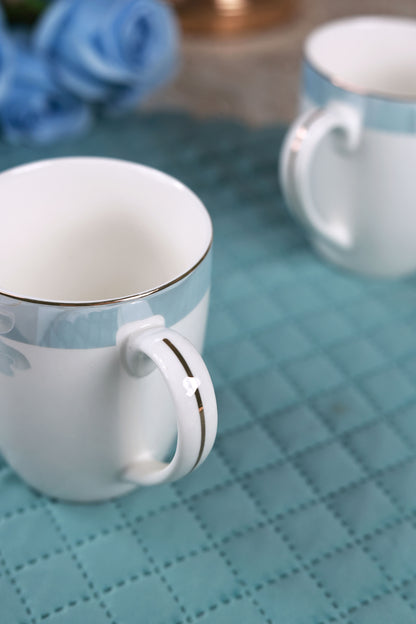 La Pacifique Coffee Mugs with Snack Plates (4 Mugs and 4 Snack Plates)