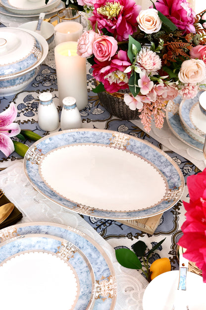 Majestique Blue 37 Pcs Dinner Set