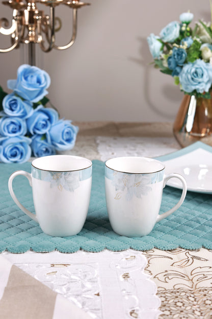 La Pacifique 6 Pcs Coffee & Platter Set (4 Mugs, 1 Square Platter, 1 Snack Platter)
