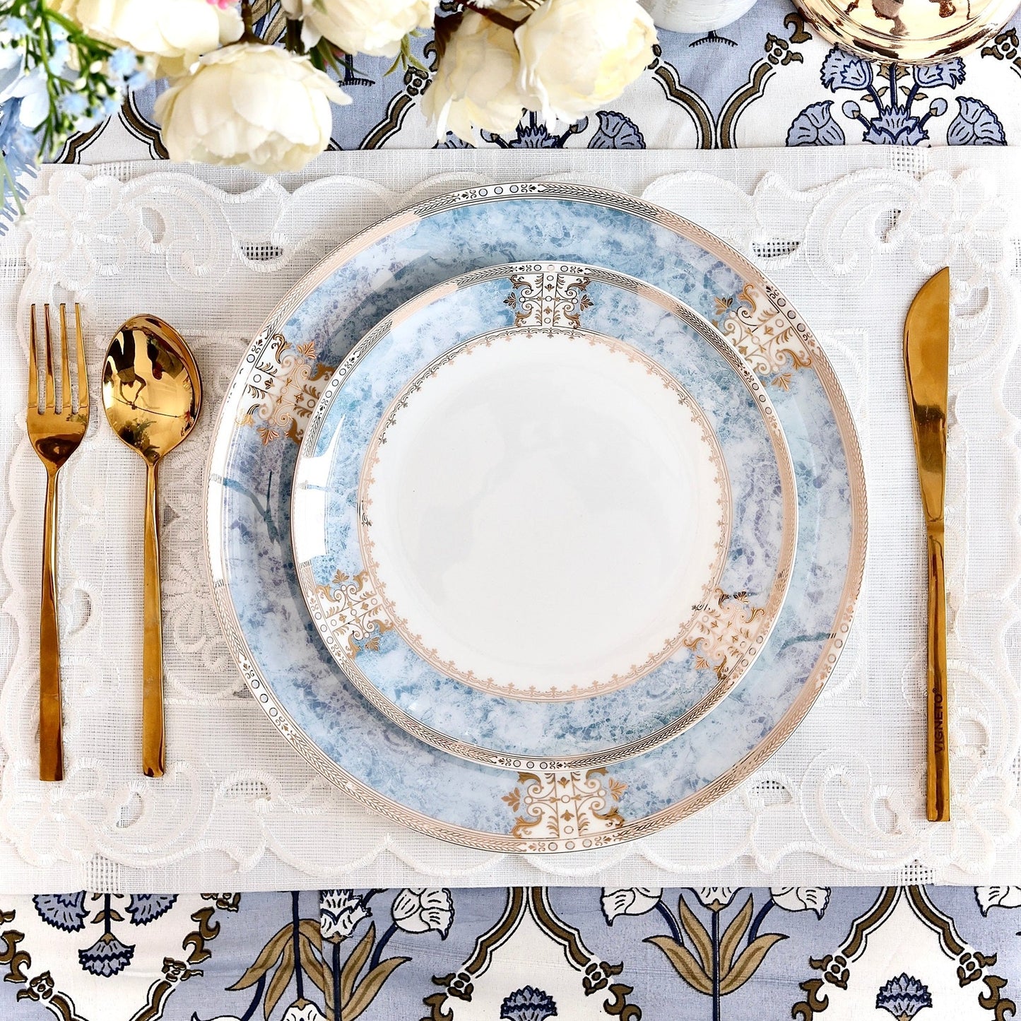 Majestique Blue 37 Pcs Dinner Set