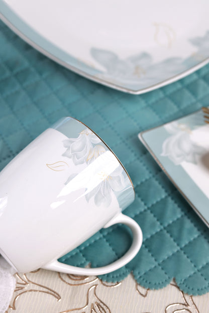 La Pacifique 6 Pcs Coffee & Platter Set (4 Mugs, 1 Square Platter, 1 Snack Platter)