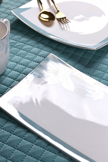 La Pacifique 6 Pcs Coffee & Platter Set (4 Mugs, 1 Square Platter, 1 Snack Platter)