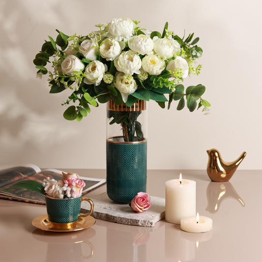 Verde Flower Vase (Metal Collection, 24K Gold)