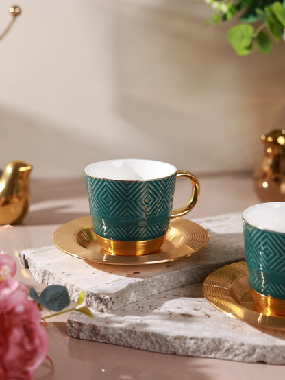 Verde 15 Pcs Tea Set (Metal Collection, 24K Gold)