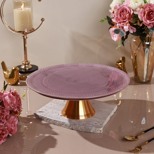 Mauve Cake Stand (Metal Collection, 24K Gold)