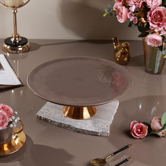 Chestnut Cake Stand (Metal Collection, 24K Gold)