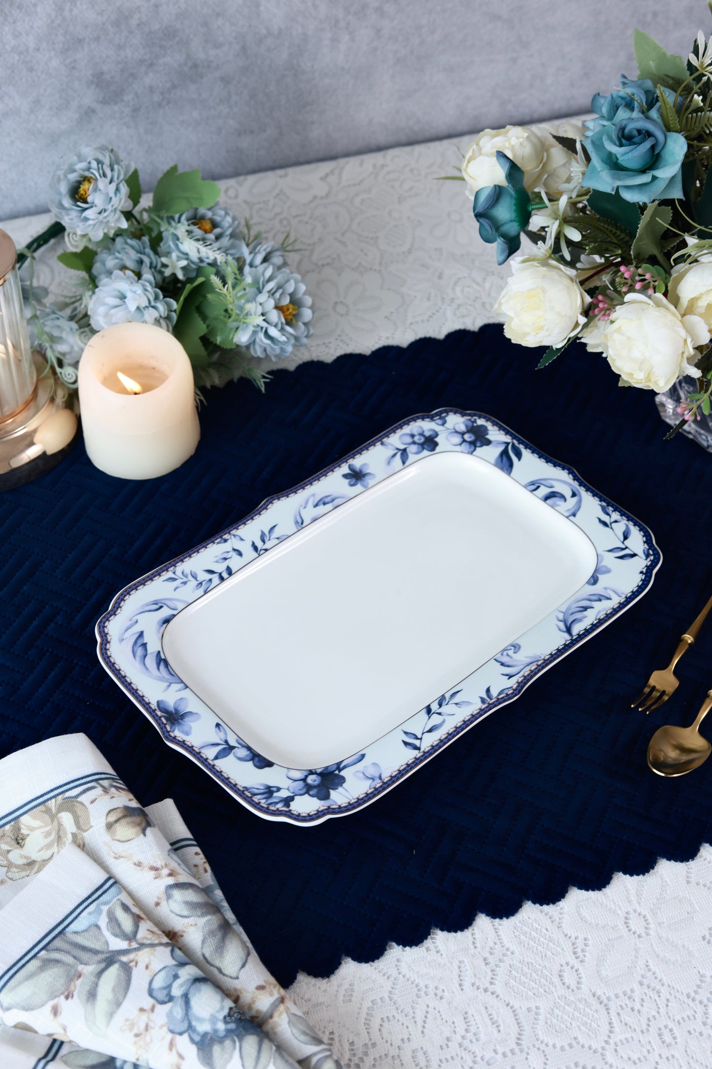 Midnight Blue Snack Platter (Set of 2)