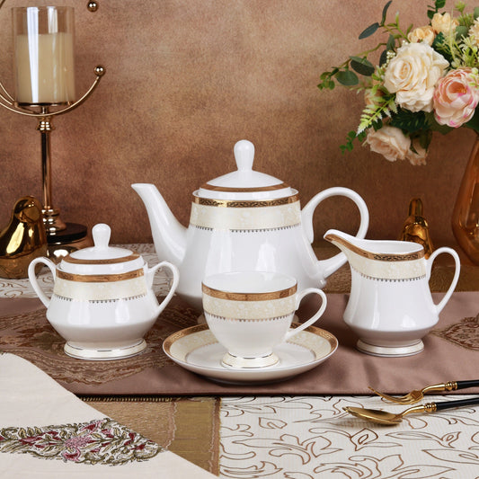 Crème Gold 15 Pcs Tea Set