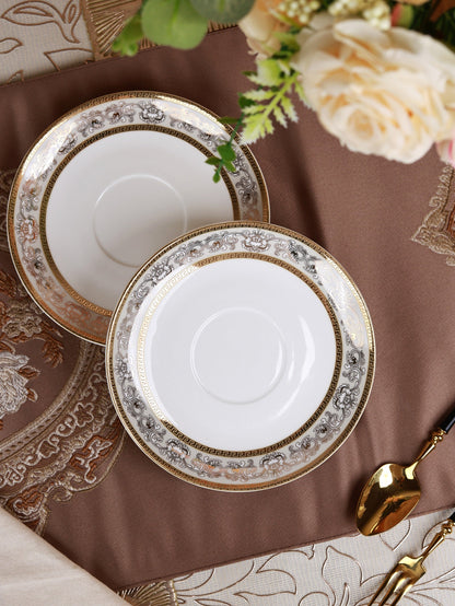 Mughal Gold and Grey 15 Pcs Tea Set - Vigneto
