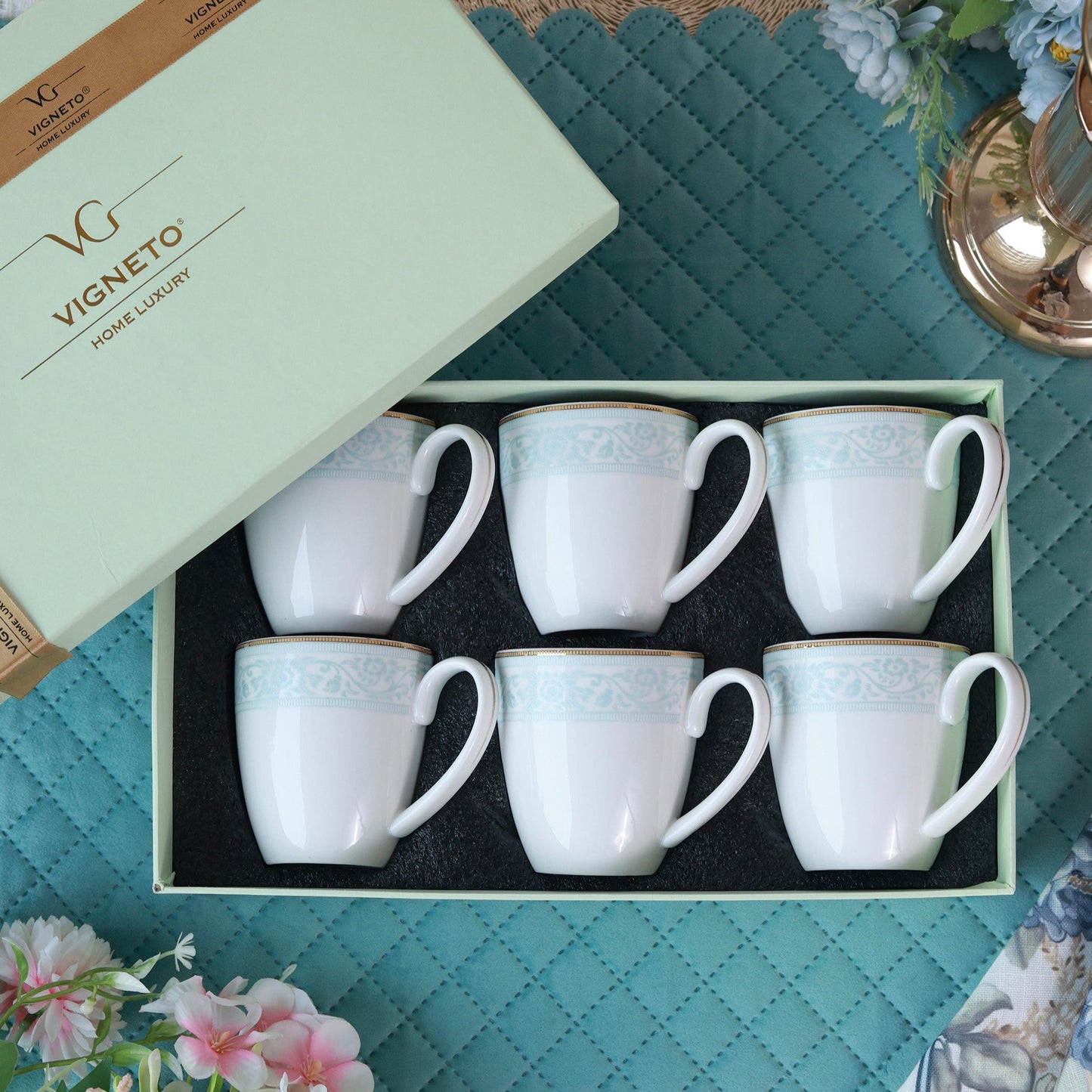 Tiffany Muse Mug Set (Capacity 170 ML, Set of 6)