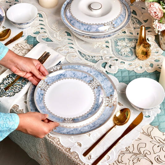 Majestique Blue 37 Pcs Dinner Set