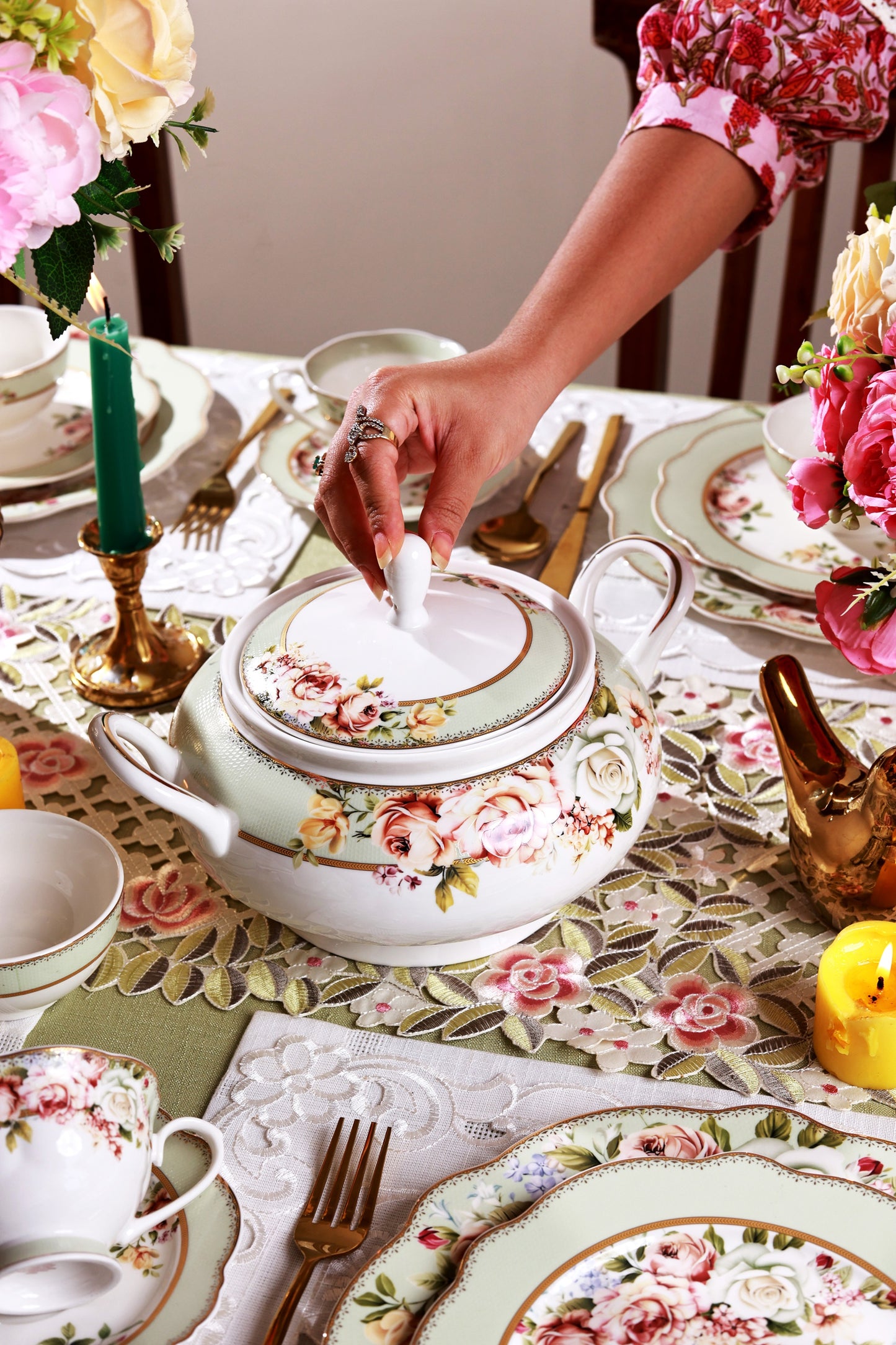 Pistachio Green 51 Pcs Dinner Set