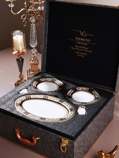 Chateau d'Or 36 Pcs Dinner Set (Palace Collection, 24K Embossed Gold)