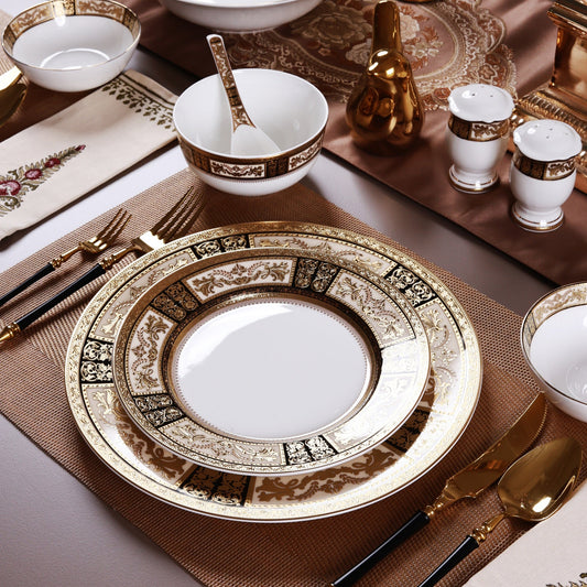 Chateau d'Or 36 Pcs Dinner Set (Palace Collection, 24K Embossed Gold)