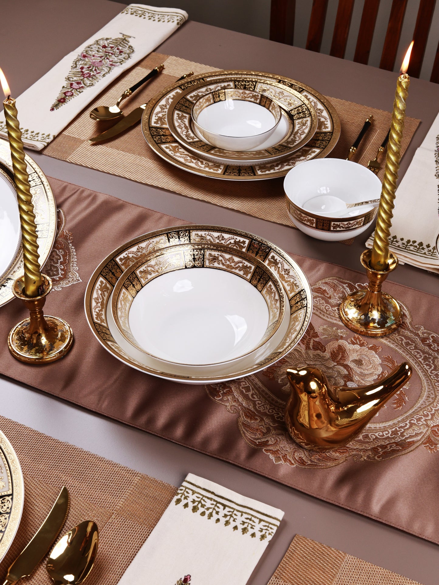Chateau d'Or 36 Pcs Dinner Set (Palace Collection, 24K Embossed Gold)
