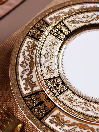 Chateau d'Or 36 Pcs Dinner Set (Palace Collection, 24K Embossed Gold)