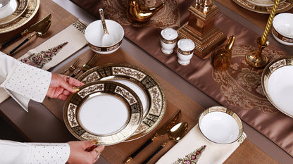 Chateau d'Or 36 Pcs Dinner Set (Palace Collection, 24K Embossed Gold)