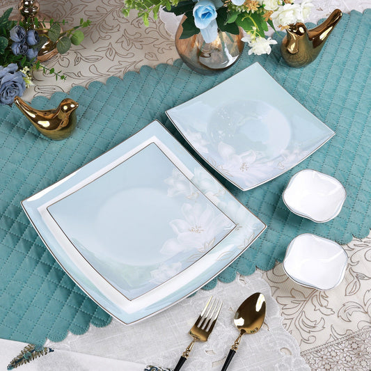 La Pacifique 10 Pcs Snack Set (2 Serving Plates, 6 Quarter Plates, 2 Dip Bowls)