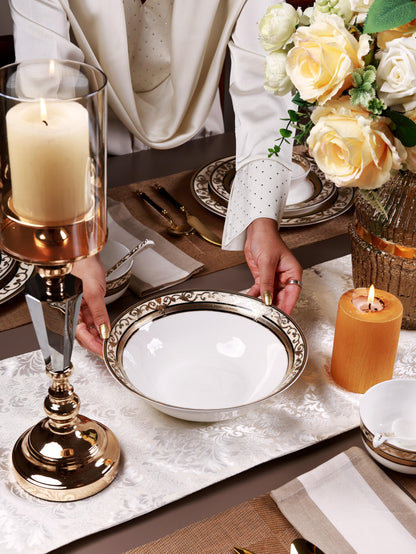 Gilded Realm 36 Pcs Dinner Set (Palace Collection, 24K Embossed Gold)