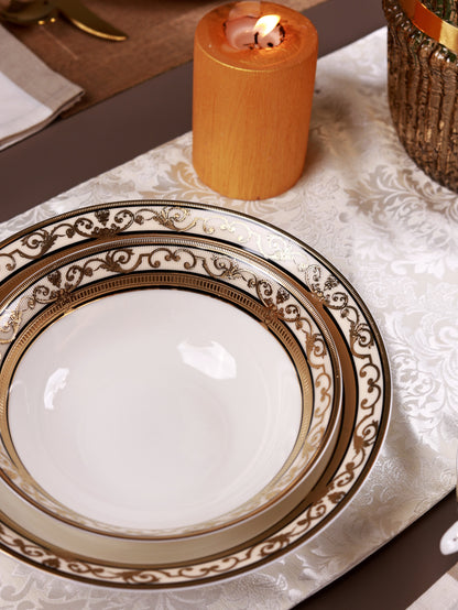 Gilded Realm 36 Pcs Dinner Set (Palace Collection, 24K Embossed Gold)
