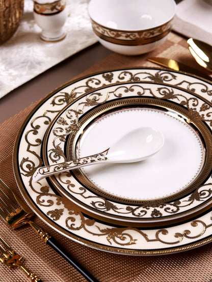 Gilded Realm 36 Pcs Dinner Set (Palace Collection, 24K Embossed Gold)