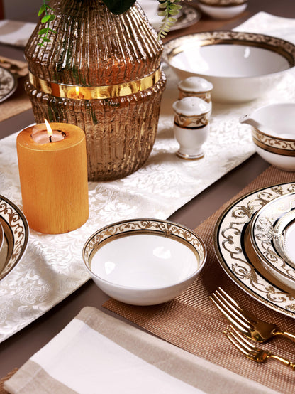 Gilded Realm 36 Pcs Dinner Set (Palace Collection, 24K Embossed Gold)