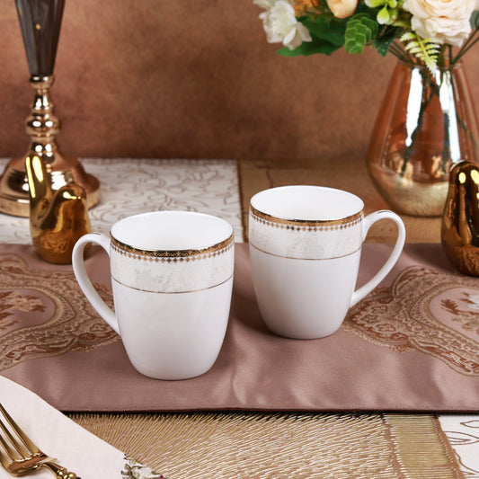 Persian Ivory Coffee Mugs (Set of 2, 300 ML)
