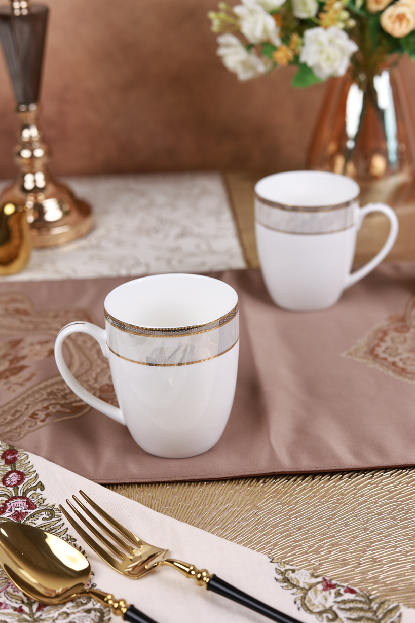 Oyster Pearl Coffee Mugs (Set of 2, 300 ML)
