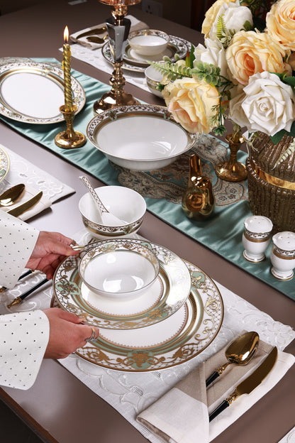 Palace Verde 36 Pcs Dinner Set (Palace Collection, 24K Embossed Gold)