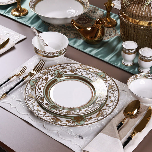 Palace Verde 36 Pcs Dinner Set (Palace Collection, 24K Embossed Gold)