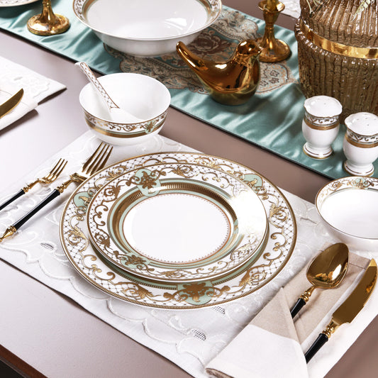 Palace Verde 36 Pcs Dinner Set (Palace Collection, 24K Embossed Gold)