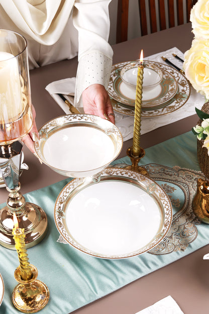 Palace Verde 36 Pcs Dinner Set (Palace Collection, 24K Embossed Gold)