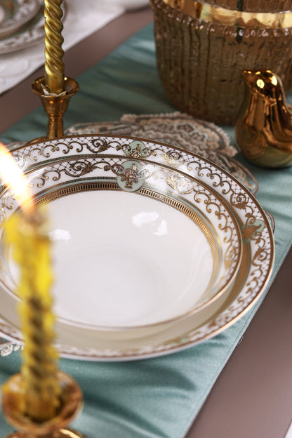 Palace Verde 36 Pcs Dinner Set (Palace Collection, 24K Embossed Gold)