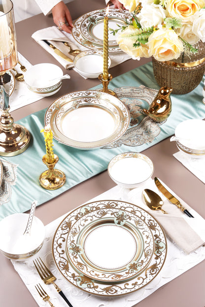 Palace Verde 36 Pcs Dinner Set (Palace Collection, 24K Embossed Gold)
