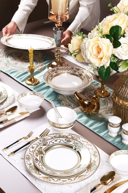 Palace Verde 36 Pcs Dinner Set (Palace Collection, 24K Embossed Gold)
