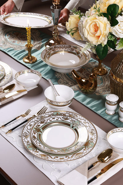 Palace Verde 36 Pcs Dinner Set (Palace Collection, 24K Embossed Gold)