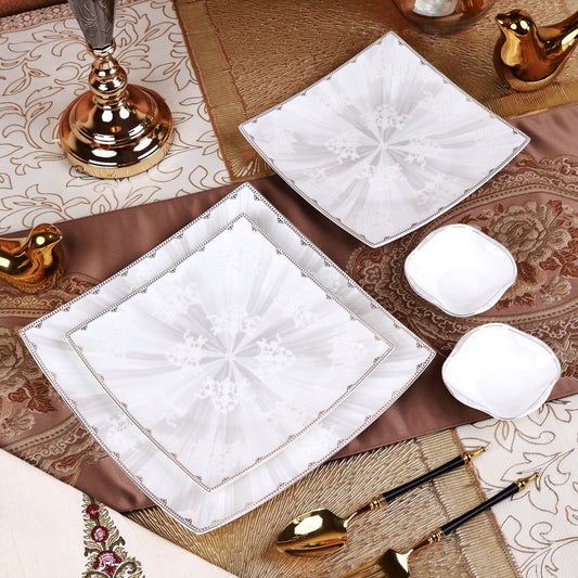 Parisian Gold 10 Pcs Snack Set (2 Serving Plates, 6 Quarter Plates, 2 Dip Bowls)