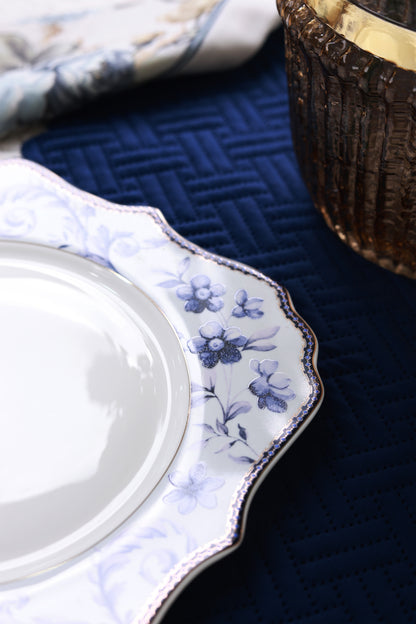 Midnight Blue 8 Pcs Coffee & Platter Set (4 Mugs, 1 Square Platter, 1 Snack Platter, 2 Dip Bowls)