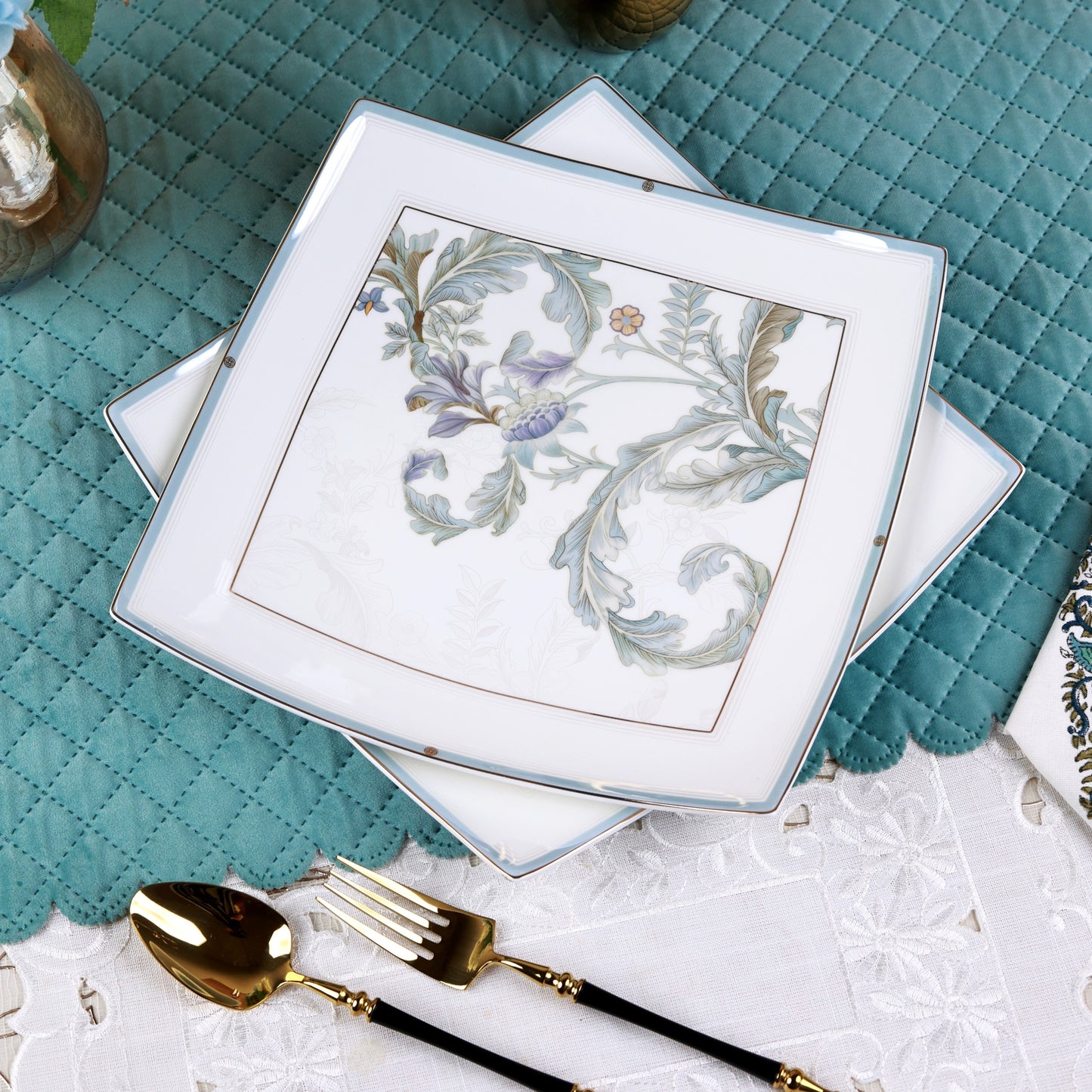 Oriental Blume Serving Platter (Set of 2)